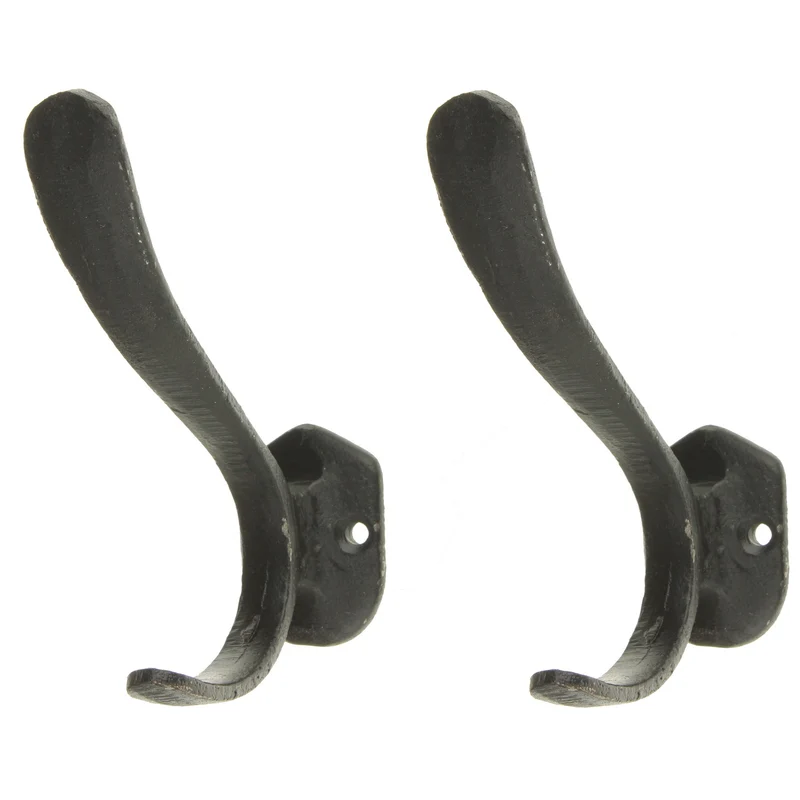 2er Set Wandhaken schwarz Eisen