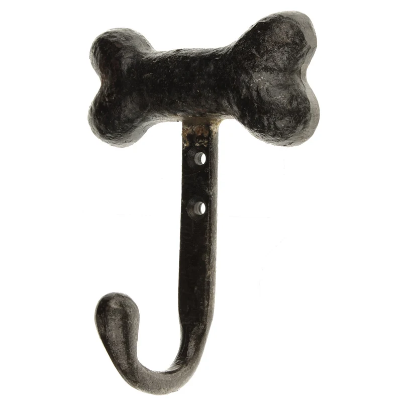 Wandhaken Hundeknochen Grau Eisen