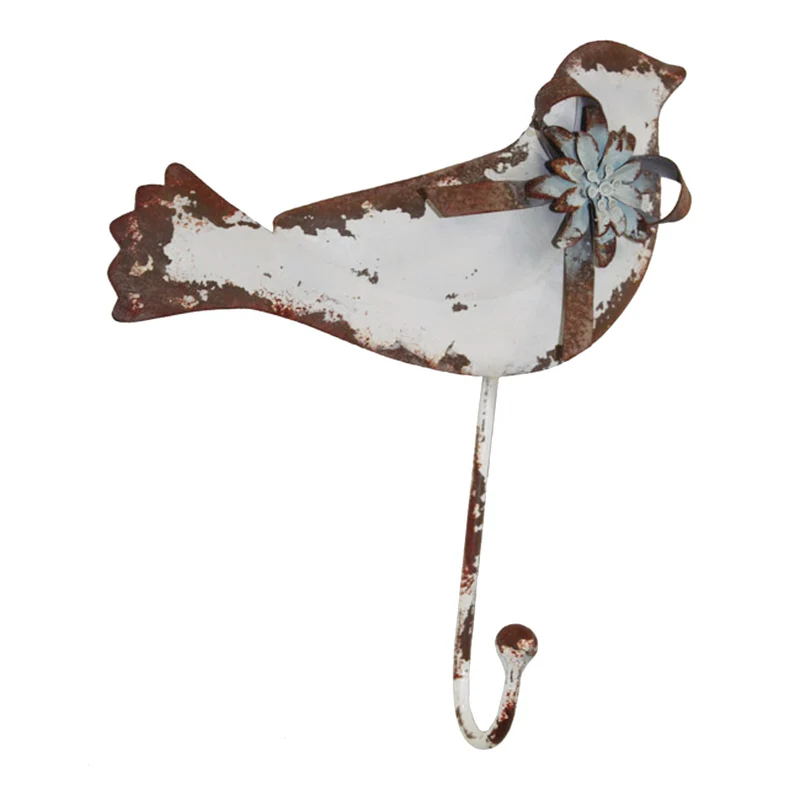 Wandhaken Vogel Antikweiß