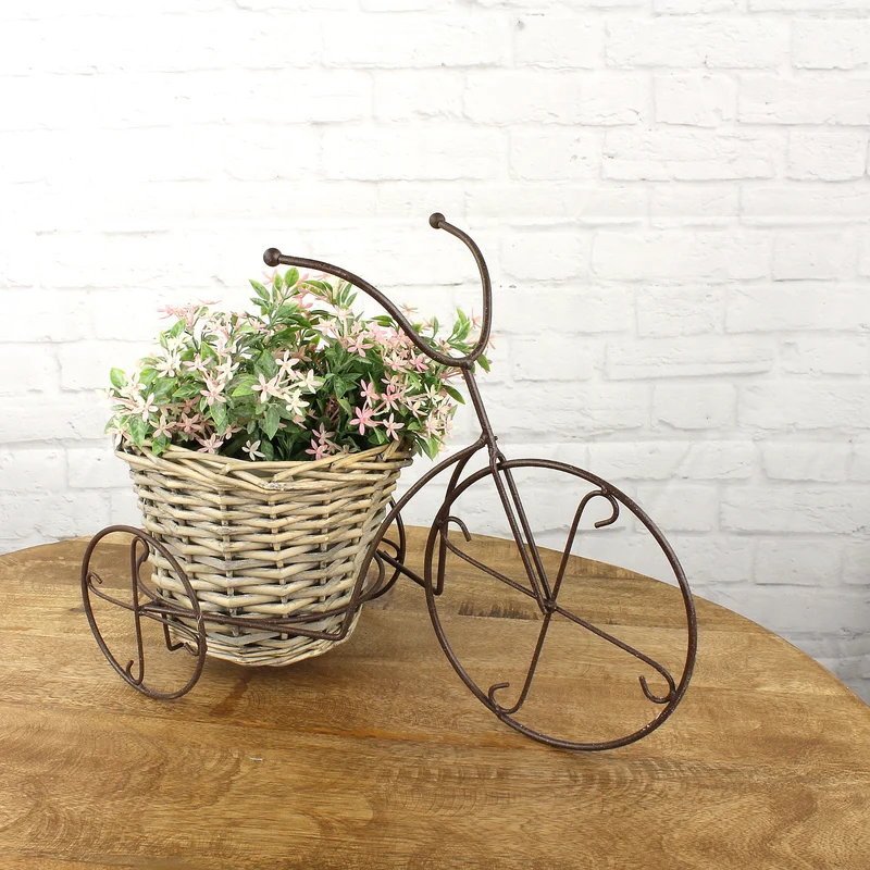 Blumenfahrrad Braun Metall / Weide