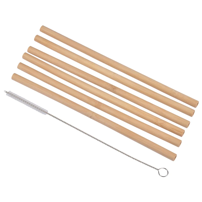 12er Set Strohhalme Bambus