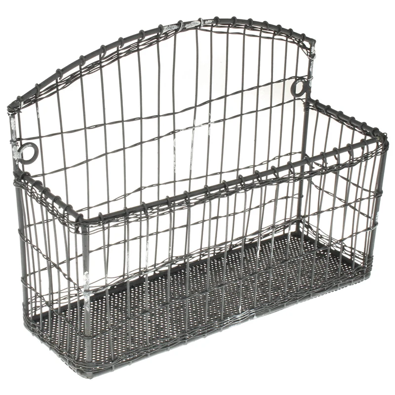 Wandkorb Metall Antikgrau