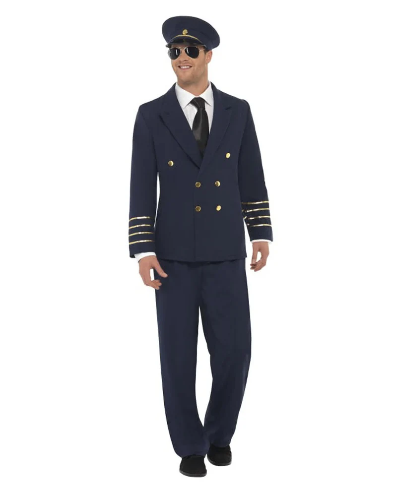Dunkelblaues Piloten Kostüm