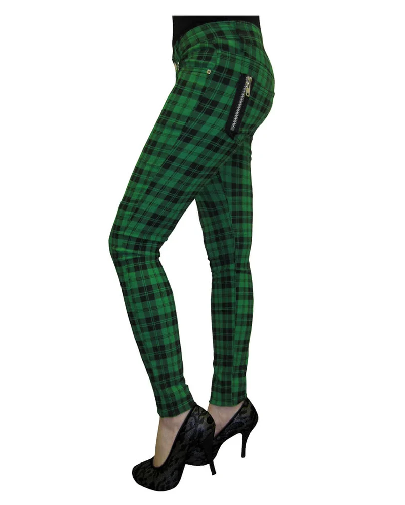 Punk Skinny Jeans grün