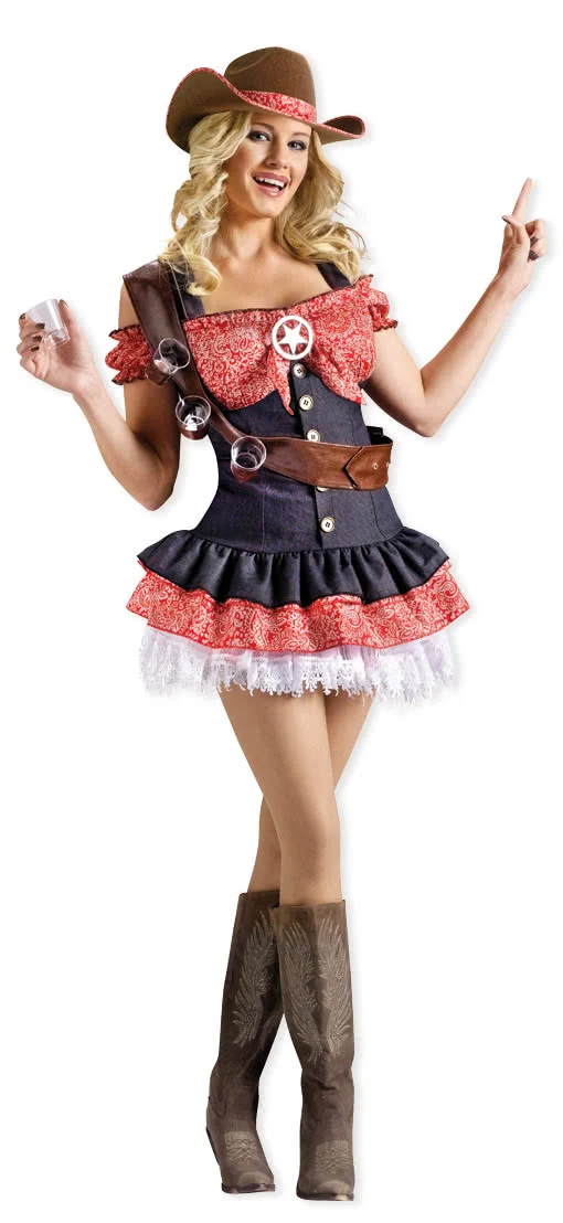 Cowgirl Kostüm mit Feuerwasser