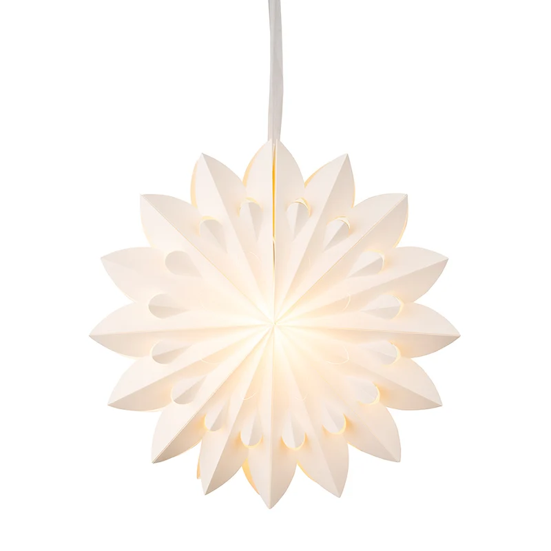 LED Papier Weihnachtsstern 40 cm weiß