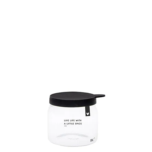 Bastion Collections Vorratsglas Live life with a little spice schwarz XXS