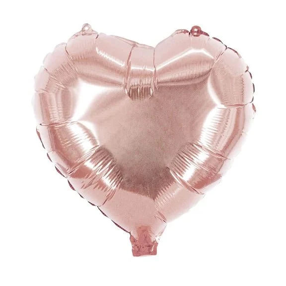 Herz-Heliumballon, Roségold, glänzend, leer, 45 cm