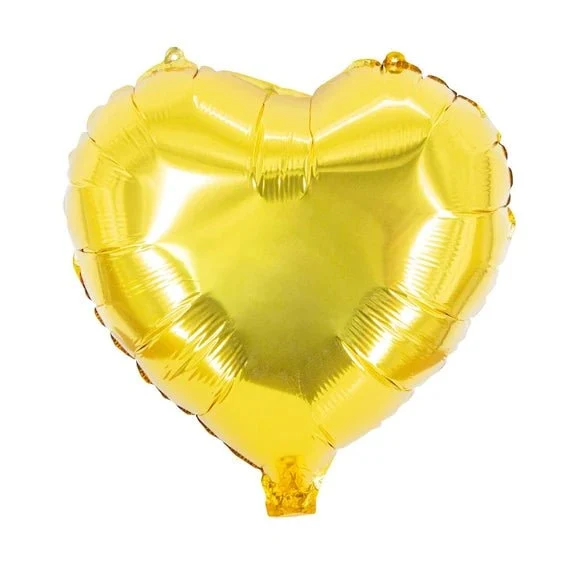 Herz-Heliumballon, goldglänzend, leer, 45 cm