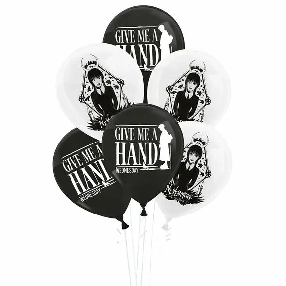 Mittwoch-Ballons Schwarz-Weiß 10 Stück