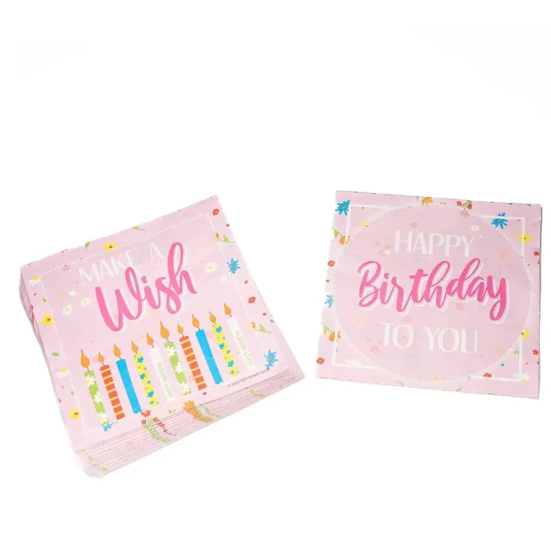 „Happy Birthday“-Servietten „Make A Wish“, 33 cm, 20 Stück