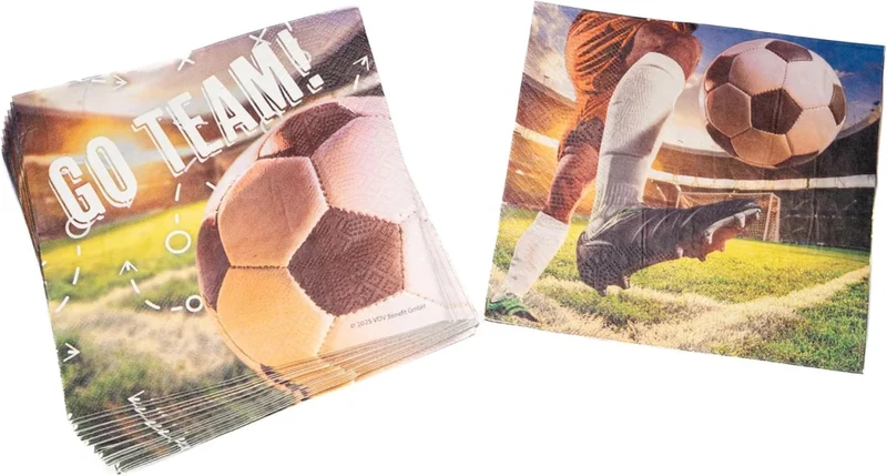 Fußball-Servietten, 3-lagig, 33 cm, 20 Stück