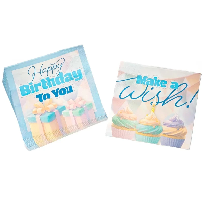 „Happy Birthday“-Servietten „Cup Cake“, 33 cm, 20 Stück