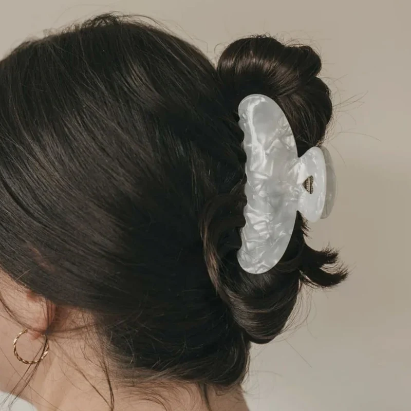 Eulenschnitt Haarspange Maxi Herz pearl