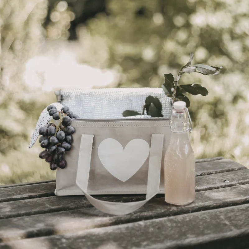 Eulenschnitt Kühltasche grau Herz