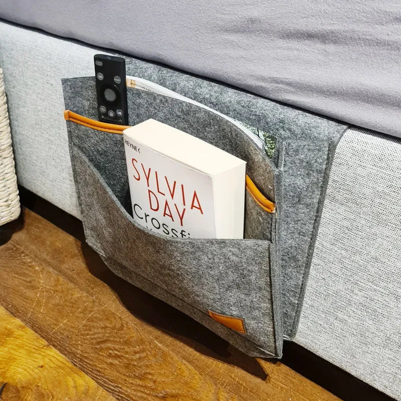 Bett- oder Sofatasche Filz Grau
