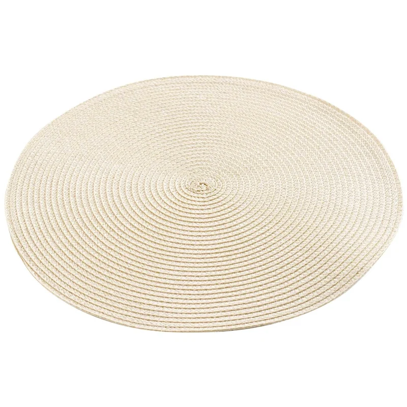 4er Platzset rund Beige Kunststoff