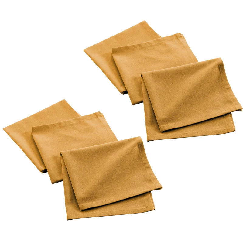 6er Set Stoffservietten Senfgelb