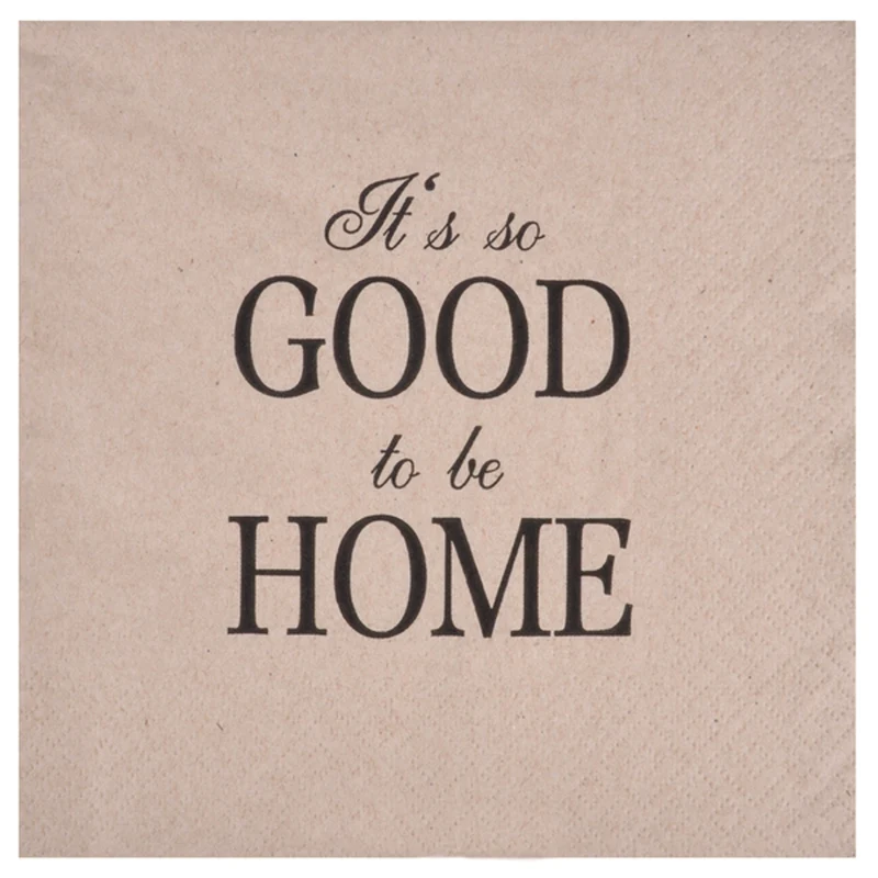 2er Set Servietten Braun Good to be home 20 Stk. 33 x 33 cm