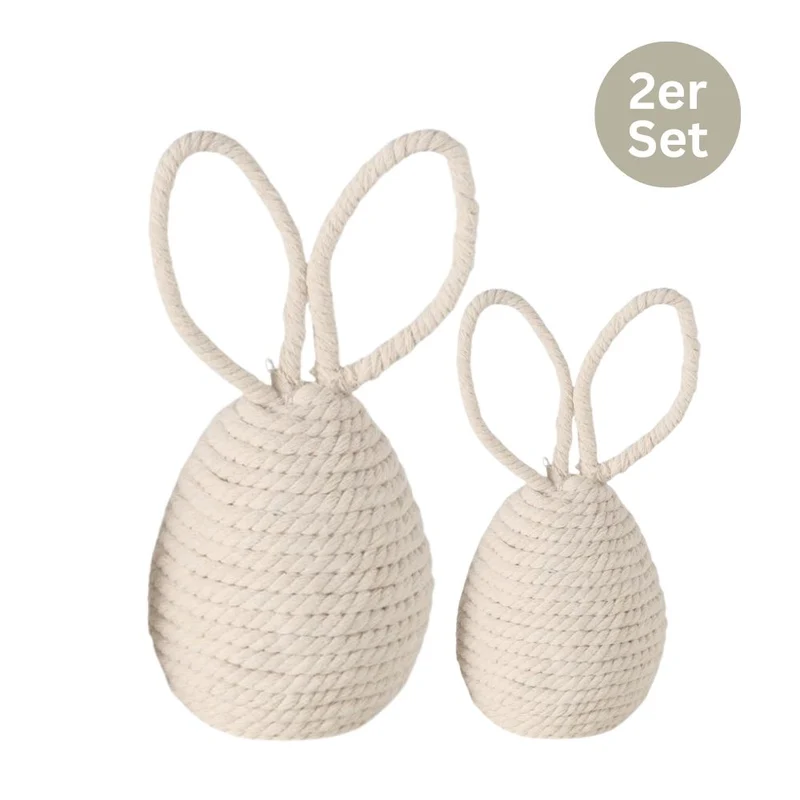 Jute Hasenfreunde 2er-Set cremeweiß