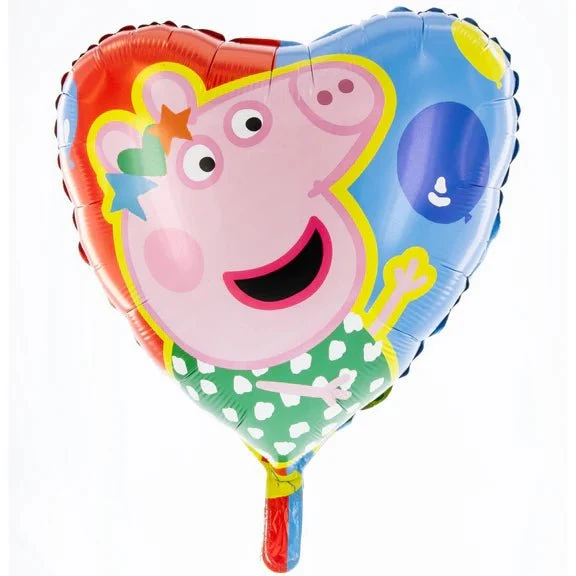 Peppa Pig Heliumballon, buntes Herz, leer, 45 cm