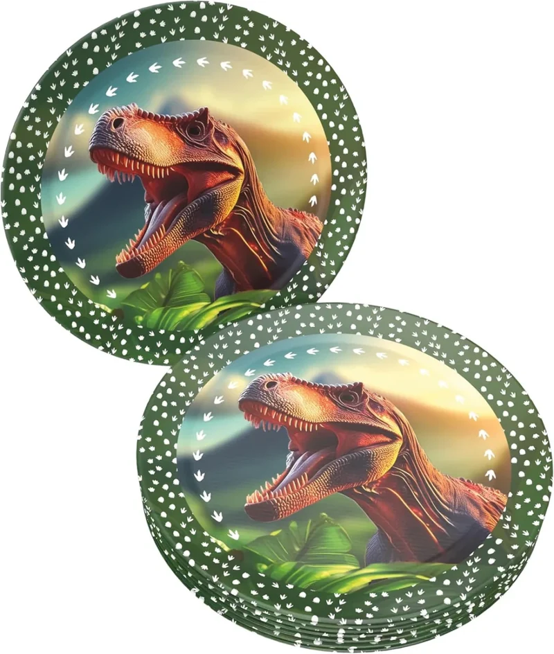 Dinosaurier-Teller, grün, 23 cm, 8 Stück