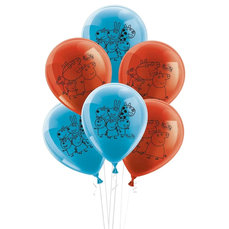 Peppa Pig-Luftballons, blau-rot, 25 cm, 10 Stück