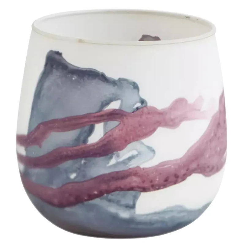 Windlicht Glas bunt groß 12 cm