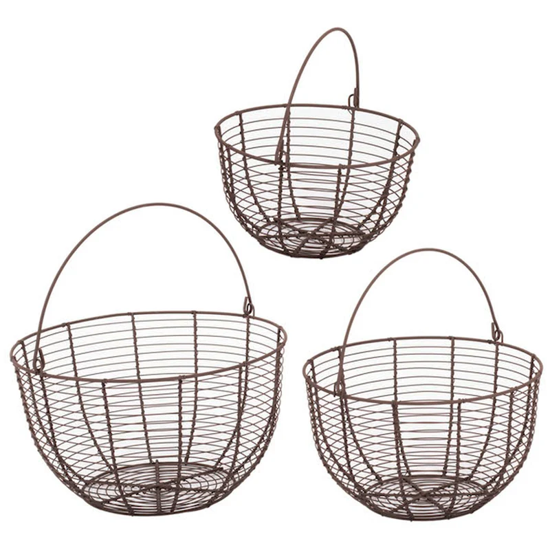 Korbset 3tlg. Braun Metall