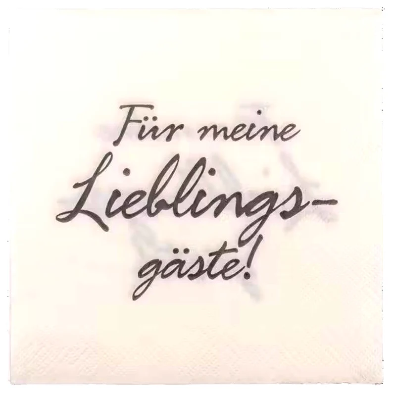 40 Stk. Servietten Lieblingsgäste weiß schwarz