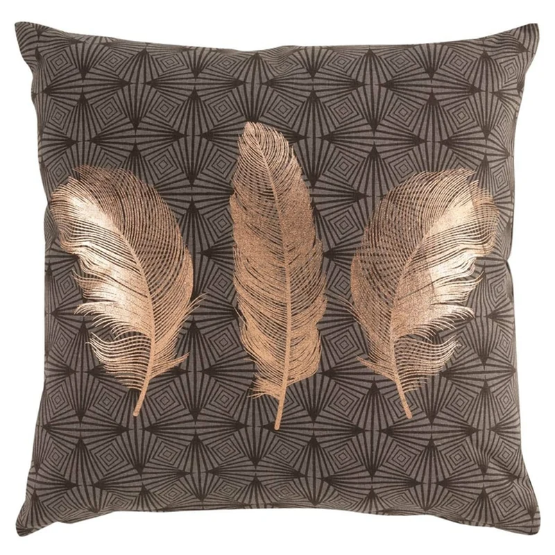 Kissen mit Inlet 45 x 45 Federn Braun Gold