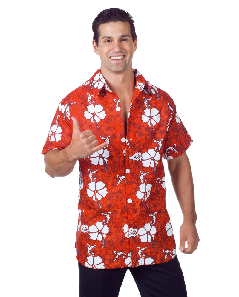Rotes Hawaii Hemd Plus Size