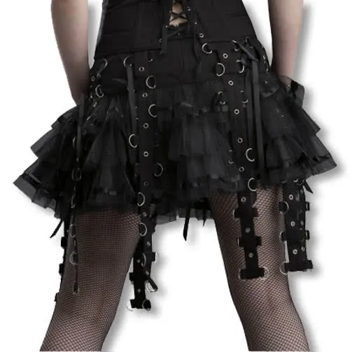 Bondagerock mit Satinbändern schwarz