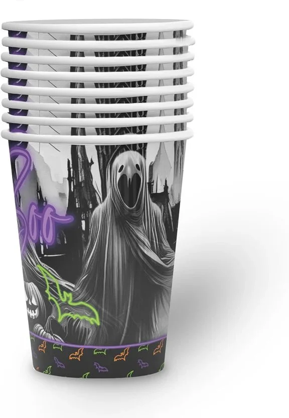 Halloween-Becher „Boo“, 250 ml, 8 Stück