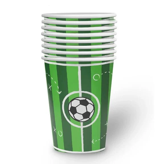 Fußball-Becher, grün, 250 ml, 8 Stück