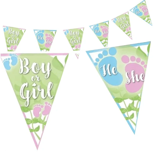 Gender-Reveal-Girlande, grün, 4 m