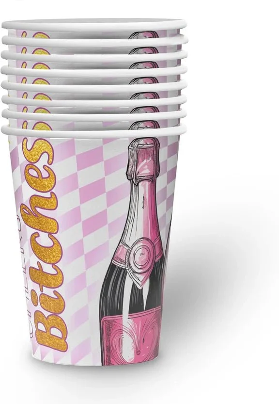 Junggesellenparty-Becher, rosa, 250 ml, 8 Stück