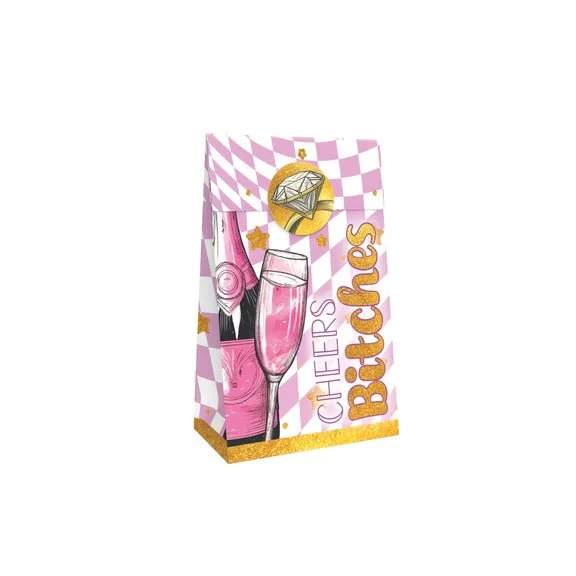 Junggesellenabschied – Geschenktütchen „Cheers“ in Rosa, 10 Stück