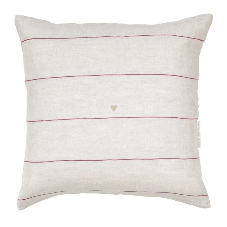 Bastion Collections Kissenhülle Natural Stripes in Rose 50 x 50 cm