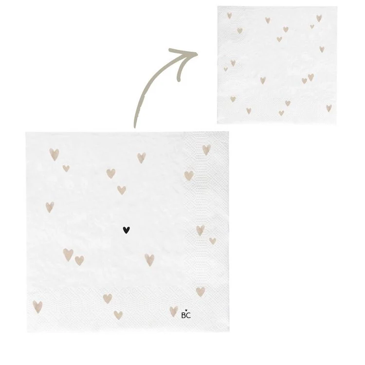 Bastion Collections Papierservietten Natural Hearts