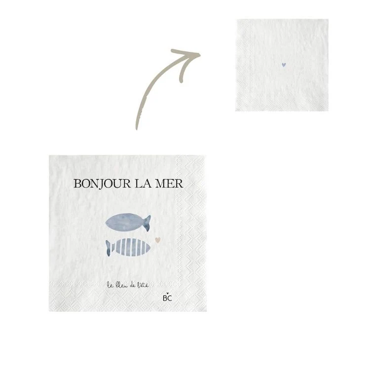 Bastion Collections Cocktailservietten Bonjour La Mer