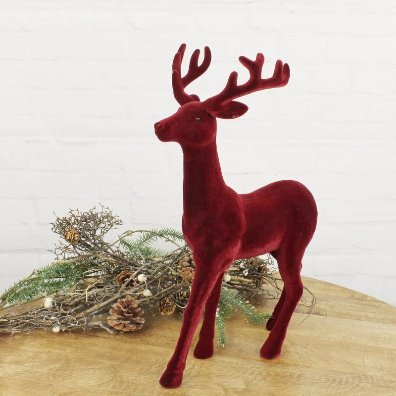 Hirsch stehend Rot samt 45 cm