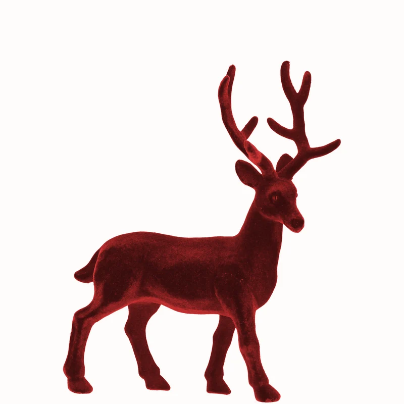 Hirsch stehend Rot samt 32 cm