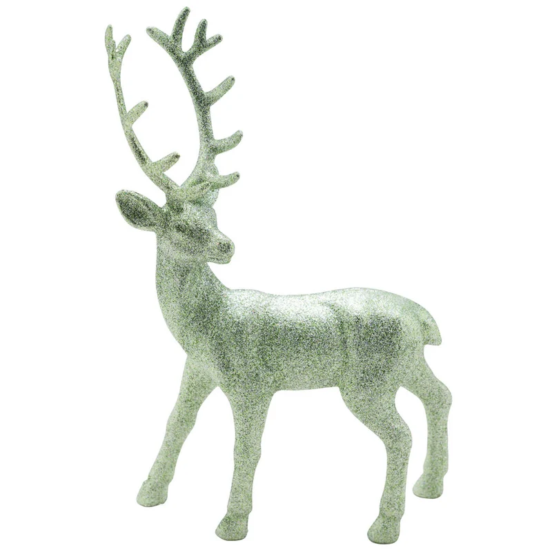 Hirsch stehend Mint glitzer 24 cm