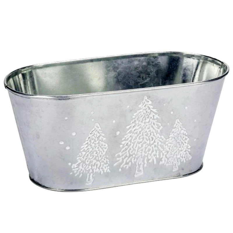 Blumenschale Weihnachtsdeko mit Aplikation Tannenbaum