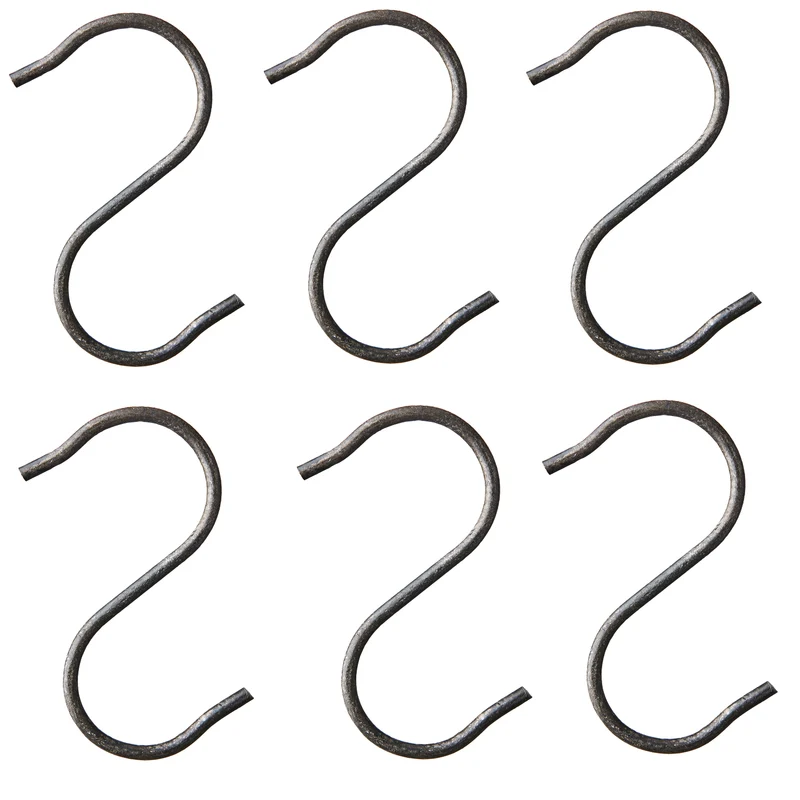 Haken 6-pack- groß - schwarz/grau