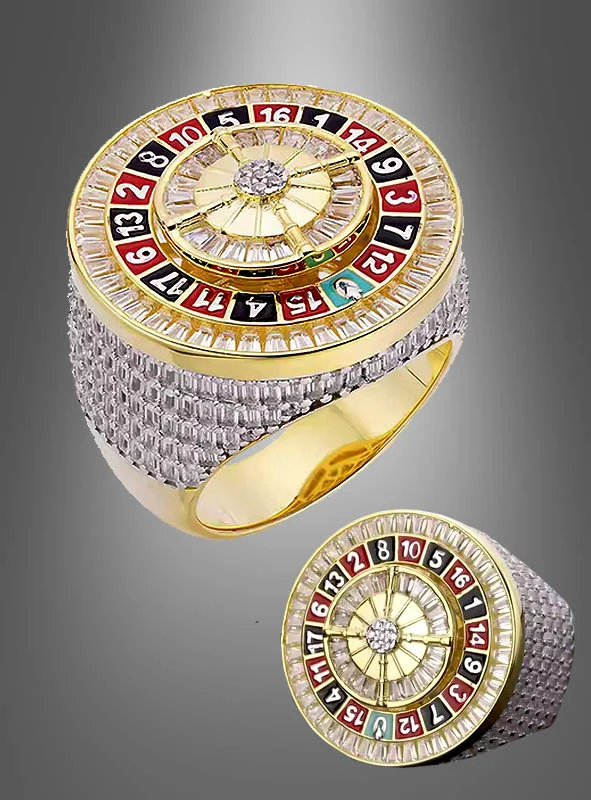 Edler Casino Ring 14K gold Roulette Rad