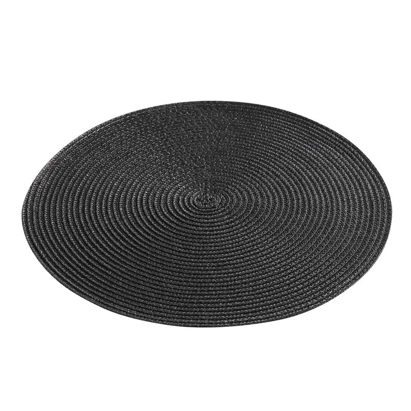 4er Set Platzmatte Ø 35 cm rund Schwarz