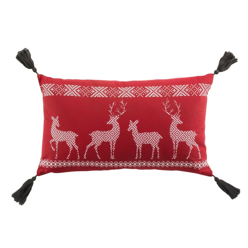 Kissen Rentiere Rot Weihnachten