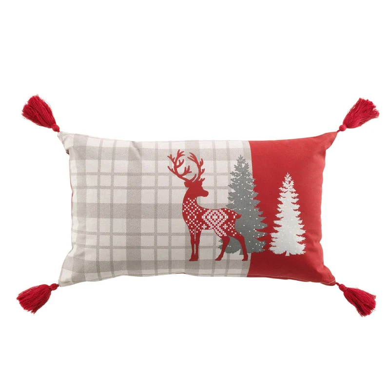 Kissen Rentier Rot Weihnachten